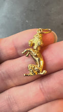 Load and play video in Gallery viewer, 18K Yellow Gold Poodle Dog Charm Pendant
