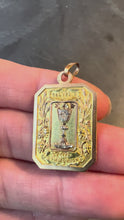 Load and play video in Gallery viewer, French First Communion 18K Yellow Rose Gold Medal Charm Pendant
