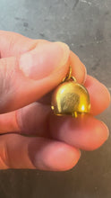 Load and play video in Gallery viewer, Vintage 18K Yellow Gold Cow Bell Charm Pendant
