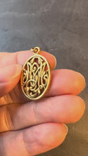 Load and play video in Gallery viewer, Antique French 18K Yellow Gold OM/MO Initials Monogram Charm Pendant

