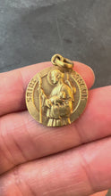 Load and play video in Gallery viewer, French Saint Pascal 18K Yellow Gold Charm Pendant
