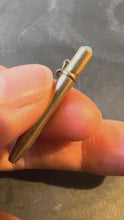 Load and play video in Gallery viewer, Antique Victorian Propelling Pencil 9K Rose Gold Turquoise Charm Pendant
