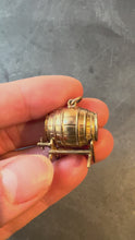 Load and play video in Gallery viewer, gold barrel charm held in hand
