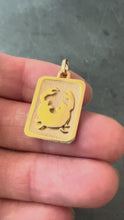 Load and play video in Gallery viewer, French Cancer Starsign Zodiac 18K Yellow Gold Charm Medal Pendant
