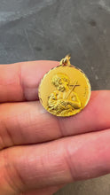 Load and play video in Gallery viewer, French Augis Saint John the Baptist 18K Yellow Gold Charm Pendant
