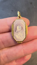 Load and play video in Gallery viewer, French St Therese Mother of Pearl 18K Yellow Gold Charm Pendant
