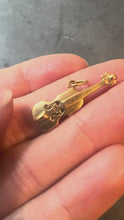 Load and play video in Gallery viewer, Vintage French Violin 18K Yellow Gold Enamel Charm Pendant
