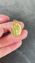 Load and play video in Gallery viewer, Augis Quentric French Saint Christopher 18K Yellow Gold Charm Pendant Medal
