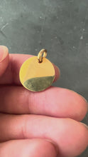 Load and play video in Gallery viewer, French Round Blank 18K Yellow Gold Medal Pendant
