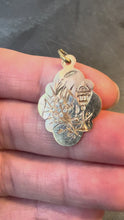 Load and play video in Gallery viewer, Antique French First Communion Chalice Floral 18K Rose Gold Charm Pendant
