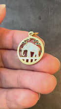 Load and play video in Gallery viewer, French Lucky Elephant 18K Yellow Gold Enamel Charm Pendant
