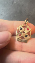 Load and play video in Gallery viewer, French 18K Yellow Gold Enamel ‘Reussite’ Aces Gambling Cards Lucky Charm Pendant
