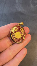 Load and play video in Gallery viewer, Large French 18K Yellow Gold Zodiac Cancer Crab Charm Pendant
