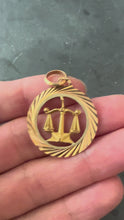 Load and play video in Gallery viewer, Zodiac Libra 18K Yellow Gold Charm Pendant
