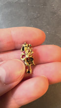 Load and play video in Gallery viewer, 9K Yellow Gold Enamel Scottish Bagpipe Player Charm Pendant
