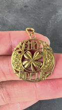 Load and play video in Gallery viewer, Antique French Semper Fidelis Always Faithful Forever Love 18K Yellow Gold Lucky Clover Pendant

