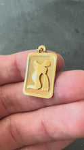 Load and play video in Gallery viewer, French Aquarius Starsign Zodiac 18K Yellow Gold Charm Medal Pendant
