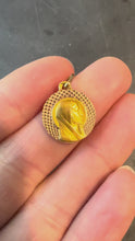 Load and play video in Gallery viewer, French Augis Religious Virgin Mary 18K Yellow Rose Gold Medal Pendant
