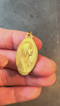 Load and play video in Gallery viewer, French Sellier Virgin Mary 18K Yellow Gold Medal Charm Pendant
