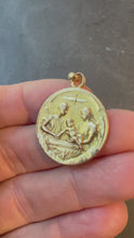 Load and play video in Gallery viewer, French Dropsy Baptism Angel Holy Dove 18K Yellow Gold Religious Medal Pendant
