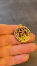 Load and play video in Gallery viewer, French City of Paris Coat of Arms 18k Gold Plique-A-Jour Enamel Charm Pendant
