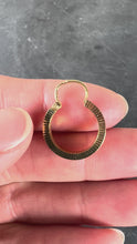 Load and play video in Gallery viewer, Vintage French 18 Karat Yellow Gold Lever Back Ridged Hoop Earrings
