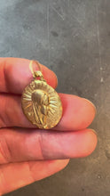 Load and play video in Gallery viewer, French Virgin Mary 18K Yellow Gold Charm Pendant
