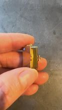 Load and play video in Gallery viewer, Vintage Envelope and Letter 14K Yellow Gold Enamel Stamp Charm Pendant
