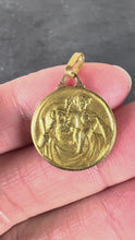 Load and play video in Gallery viewer, Vintage French Grun Saint Christopher 18K Yellow Gold Charm Pendant Medal
