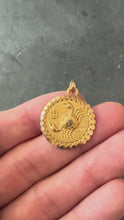 Load and play video in Gallery viewer, French Perroud Large Cancer Zodiac Starsign 18K Yellow Gold Charm Pendant

