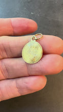 Load and play video in Gallery viewer, Antique French Virgin Mary 18K Yellow Gold Charm Medal Pendant
