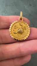 Load and play video in Gallery viewer, French Perroud Large Cancer Zodiac Starsign 18K Yellow Gold Charm Pendant
