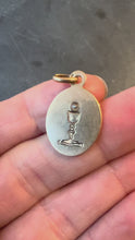 Load and play video in Gallery viewer, French Holy Chalice 18K Rose Gold Pearl Medal Pendant
