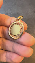 Load and play video in Gallery viewer, French Pierced Round 18K Yellow Gold Medal Pendant

