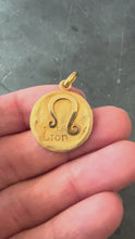 Load and play video in Gallery viewer, Becker French Zodiac Leo Starsign 18K Yellow Gold Charm Pendant
