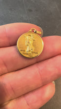 Load and play video in Gallery viewer, Vintage French Saint Christopher 18K Yellow Gold Charm Pendant Medal
