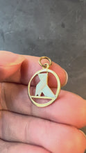 Load and play video in Gallery viewer, French Art Deco White Origami Bird 18K Yellow Gold Enamel Charm Pendant
