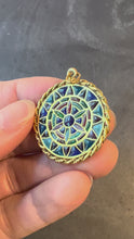 Load and play video in Gallery viewer, French Window Plique A Jour Enamel 18K Yellow Gold Pendant Medal
