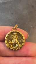 Load and play video in Gallery viewer, Vintage French St Christopher 18K Yellow Gold Charm Pendant
