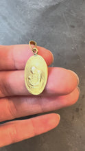 Load and play video in Gallery viewer, French Arnault Madonna and Child Sacred Heart 18K Yellow Gold Medal Pendant
