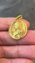 Load and play video in Gallery viewer, French Becker 18K Yellow Gold St Therese Charm Pendant
