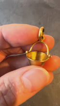 Load and play video in Gallery viewer, Vintage 18 Karat Yellow Gold Champagne Bucket Charm Pendant
