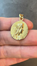 Load and play video in Gallery viewer, French Bouloux Virgin Mary Mater Dei 18K Yellow Gold Medal Pendant
