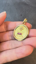 Load and play video in Gallery viewer, Augis French Plus Hier Ruby Diamond 18K Yellow Gold Love Charm Pendant
