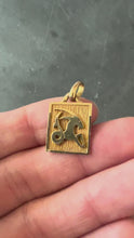 Load and play video in Gallery viewer, French Capricorn Starsign Zodiac 18K Yellow Gold Charm Medal Pendant
