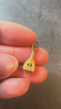 Load and play video in Gallery viewer, Vintage Banjo Sitar 18K Yellow Gold Charm Pendant
