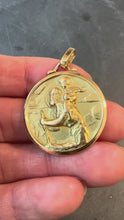 Load and play video in Gallery viewer, French Saint Christopher 18K Yellow Gold Charm Pendant
