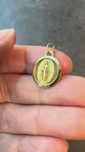 Load and play video in Gallery viewer, French Virgin Mary Miraculous Medal 18K Yellow Gold Charm Medal Pendant
