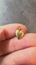 Load and play video in Gallery viewer, Vintage Small 18K Yellow Gold Puffy Heart Charm Pendant
