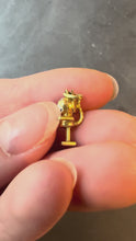 Load and play video in Gallery viewer, Italian Lucky Cat Enamel 18K Yellow Gold Charm Pendant

